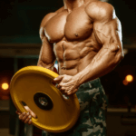 PC2 - Peptstrong - Homem forte carregando peso na academia - homem musculoso